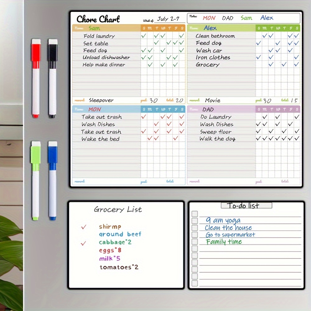 Baby Food List - Juego de tableros magnéticos de tareas