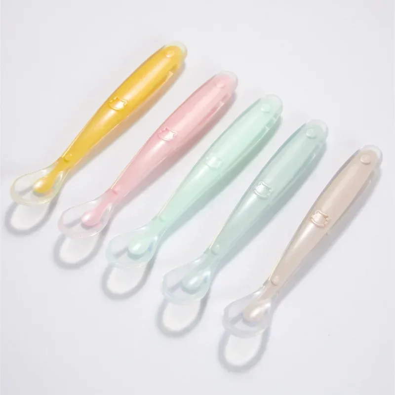 Baby Food Lunch - Cuchara de silicona suave para bebé,