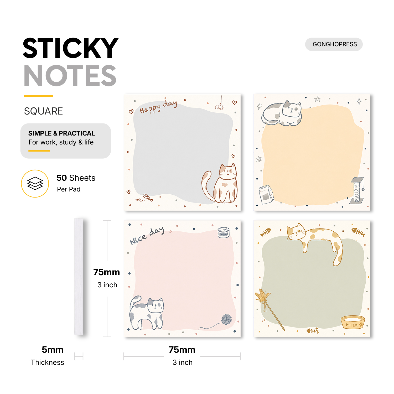 4 Blocs de Notas Adhesivas con - Baby Food List reseña y precio