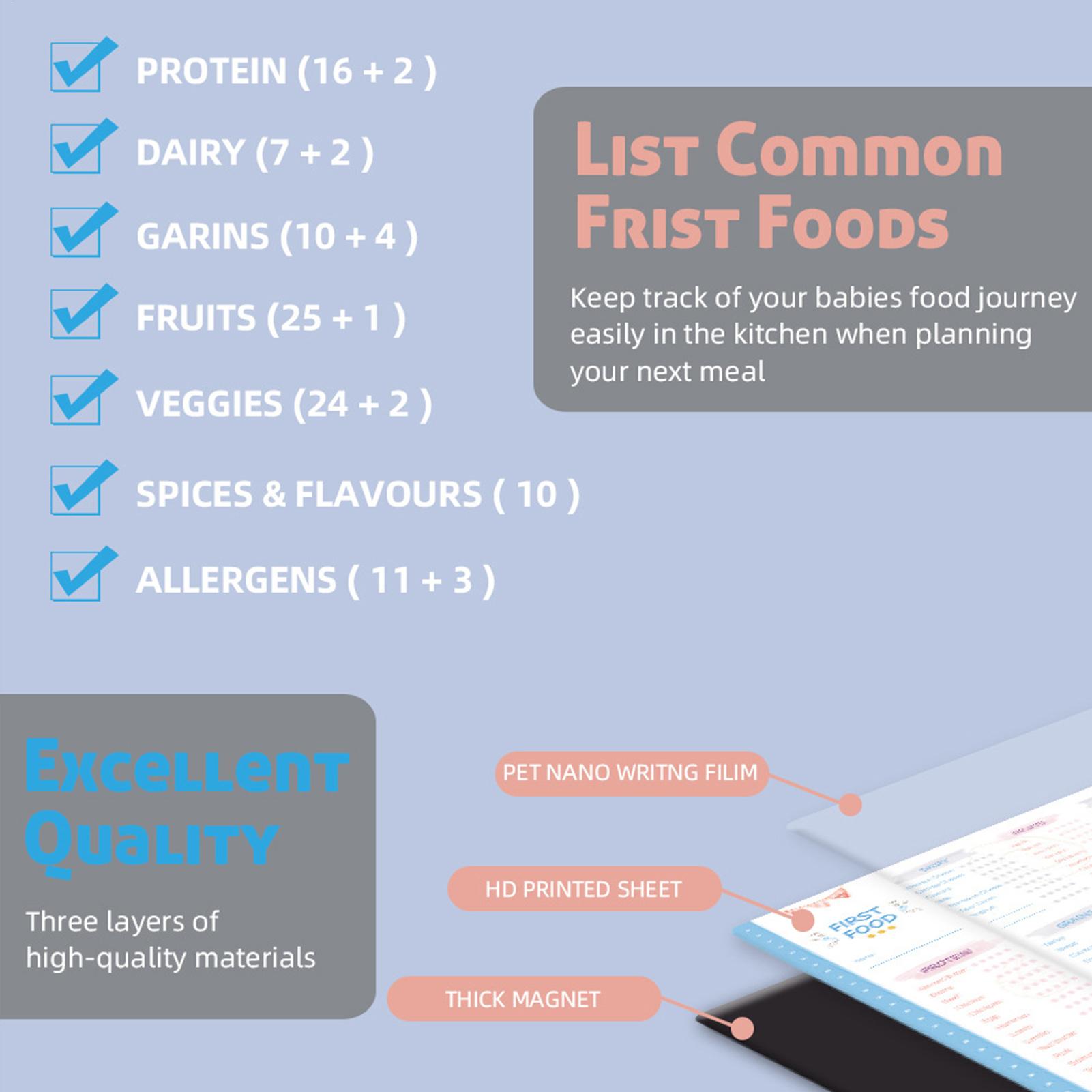 Lista de Comprobación Magnétic - Baby Food List reseña y precio