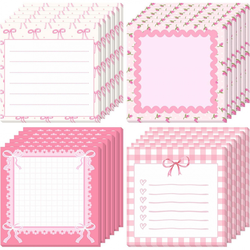 Notas adhesivas con lazo rosa, - Baby Food List reseña y precio