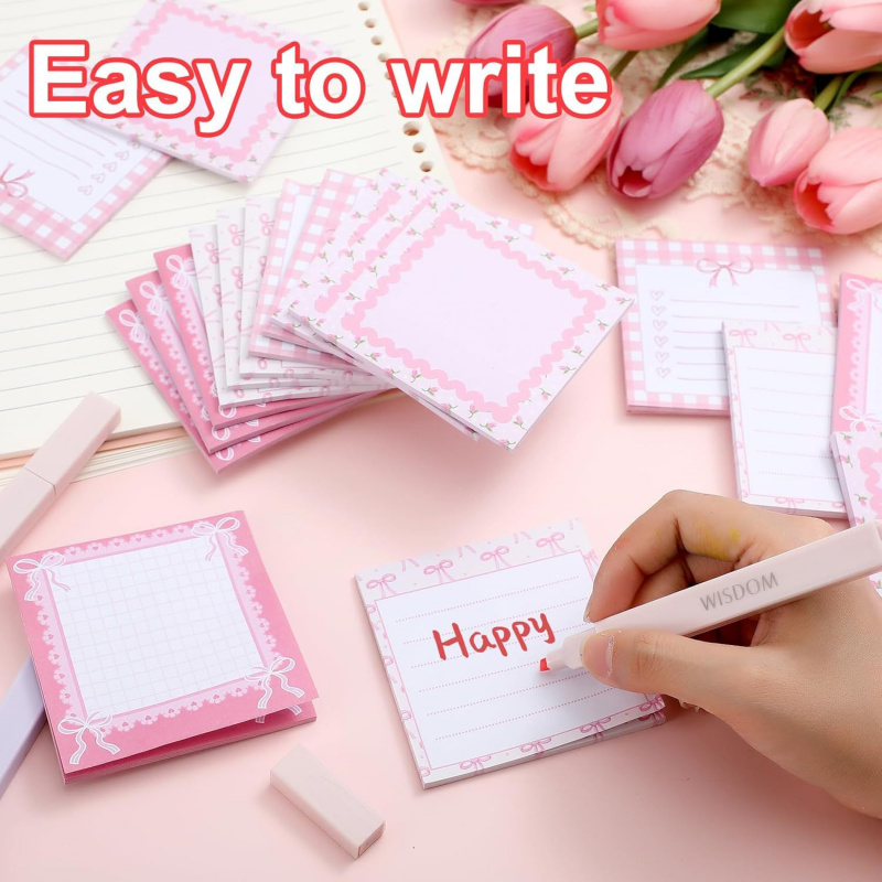 Notas adhesivas con lazo rosa, - Baby Food List reseña y precio