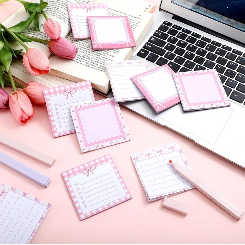 Notas adhesivas con lazo rosa, - Baby Food List reseña y precio