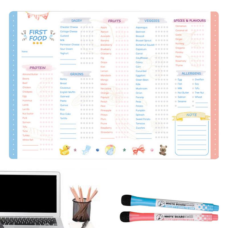 Tabla magnética reutilizable d - Baby Food List reseña y precio